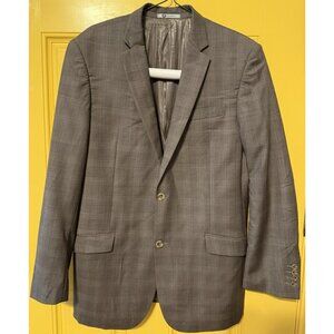 Bacharach Wool Cashmere Sport Coat Blazer Jacket Sz 42L Mens Gray Tones 2 Button